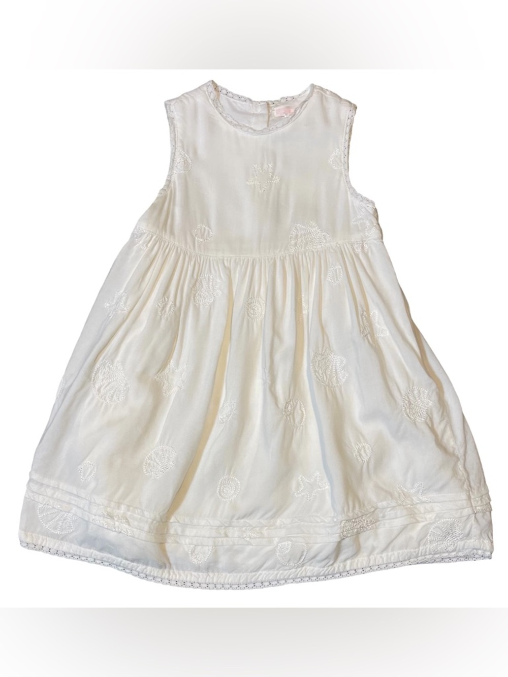 Janie and Jack Seashell Island Embroidered Sleeveless Girls' Dress 2T